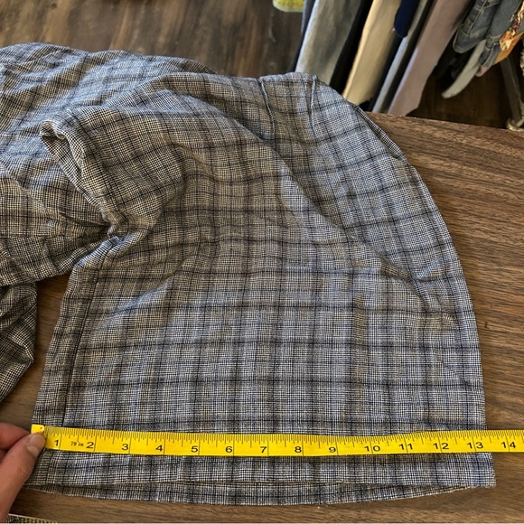 ❤️ American Eagle Outfitters Women's Gray Plaid Wide Leg Pants L - Picture 9 of 9